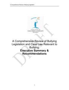 A Comprehensive Review of Bullying Legislation and Case Law