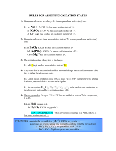 RULES FOR ASSIGNING OXIDATION STATES