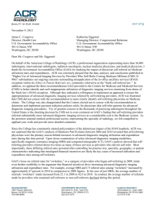 ACR Letter to GAO on the Impact of Physician Self