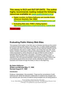 Evaluating Public History Web Sites