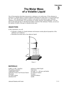03 The Molar Mass of a Volatile Liquid