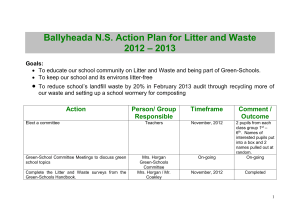 Our Action Plan for Litter and Waste