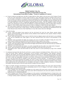 Terms & Conditions of Contract (International Ocean BOL)