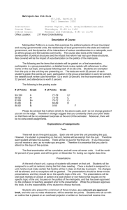 Metropolitan Politics (53.240, Section 1) Fall Semester 2002