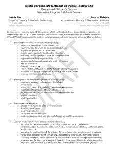 Program-based Work for OTs and PTs In response to requests from