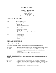 Psychology Practicum Student - University of Mississippi Medical