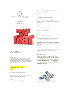 Newsletter January 2014 News and Events Cancercare Our free