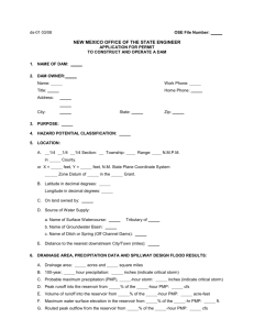 application for permit to construction and operate a dam