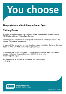Sport, biographies and autobiographies book list (Talking Books)