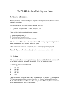 CMPS 441 Artificial Intelligence Notes