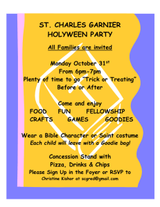All Parishioners are invited to our Saints Day Party