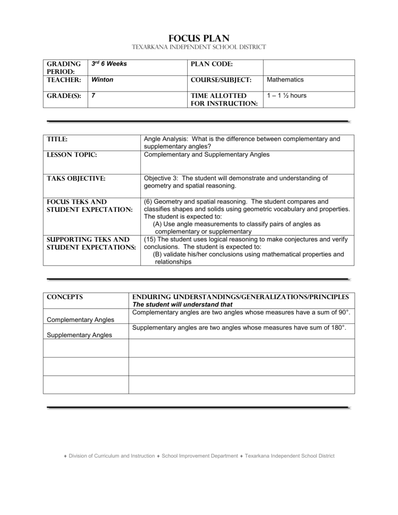 Complementary And Supplementary Angles Worksheet Answers - Kid ...