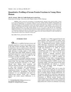 quantitative profiling of serum protein fractions in young obese human