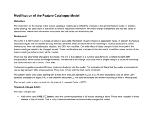 Modifications to the Feature Catalogue Model