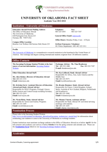 University of Oklahoma Fact Sheet Academic Year 2013