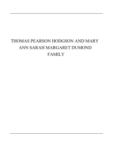 Thomas Pearson Hodgson Family of Ontario - Freepages
