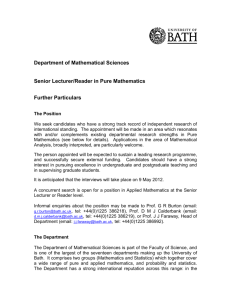 Further Particulars - University of Bath