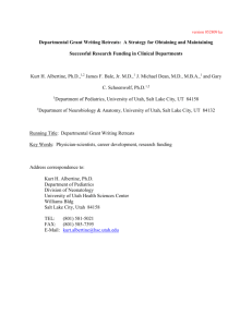 Departmental Grant Writing Retreats: A Strategy