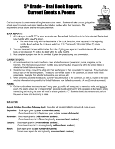 Book Report/Current Event Guidelines