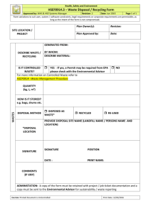 HSEF0914.3 - Waste Disposal Recycling Form