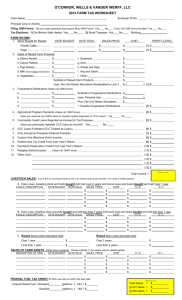 Farm Tax Worksheet - Waupun, WI Accounting / O`Connor, Wells