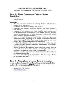 Class 8: Global Temperature Patterns, Ocean