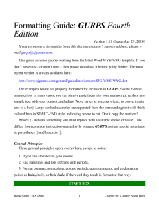 GURPS formatting guide