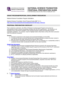 Standard National Science Foundation Proposal Preparation Guide