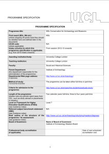 MSc Conservation for Archaeology and Museums