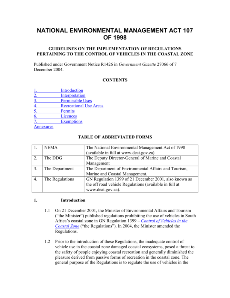 National Environmental Management Regulations