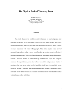 The Physical Basis of Voluntary Trade
