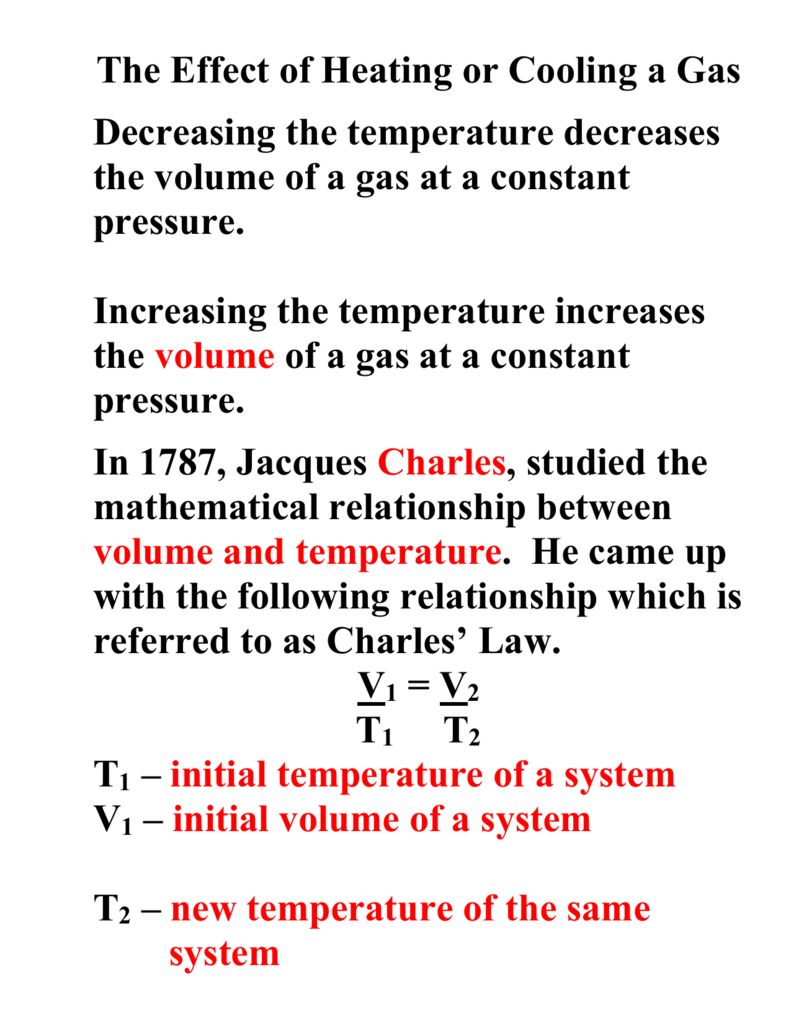 Charles Law Worksheet