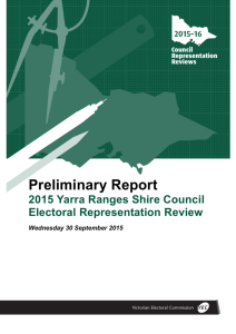 Yarra Ranges Shire Council preliminary report