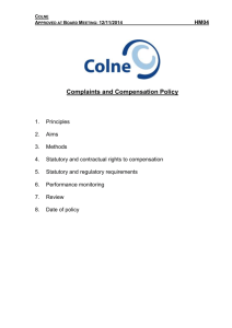Complaints and Compensation Policy