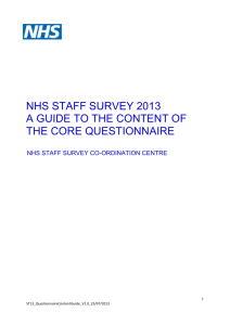 The National NHS Staff Survey Core Questionnaire 2006: