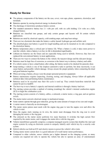 Batteries, Starting, and Charging System