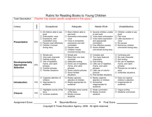 Rubric for Reading Books to Young Children