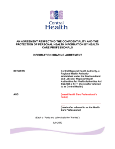 FRM PHI 019 Information Sharing Agreement for