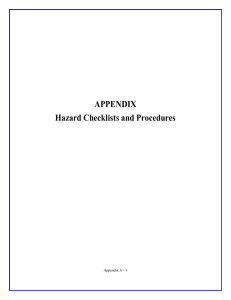Natural Hazards Checklists and Procedures