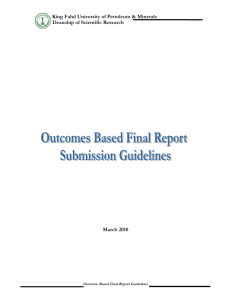PROPOSED NEW GUIDELINES FOR FINAL REPORT SUBMISSION