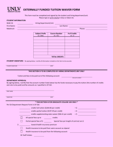 Graduate Assistant Externally Funded Tuition Waiver "Pink Form"