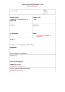 Auditing procedure