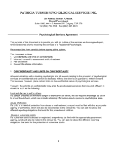 Psychological Services Agreement Form