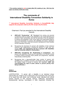 Chairman`s Text (as amended by the International Disability Caucus)