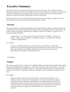 Executive Summary Template (Bootup Labs)