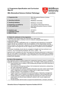 Biomedical Science Cellular Pathology MSc PgDip