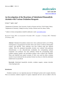 Oxidation Reactions of Substituted Homoallylic Alcohols