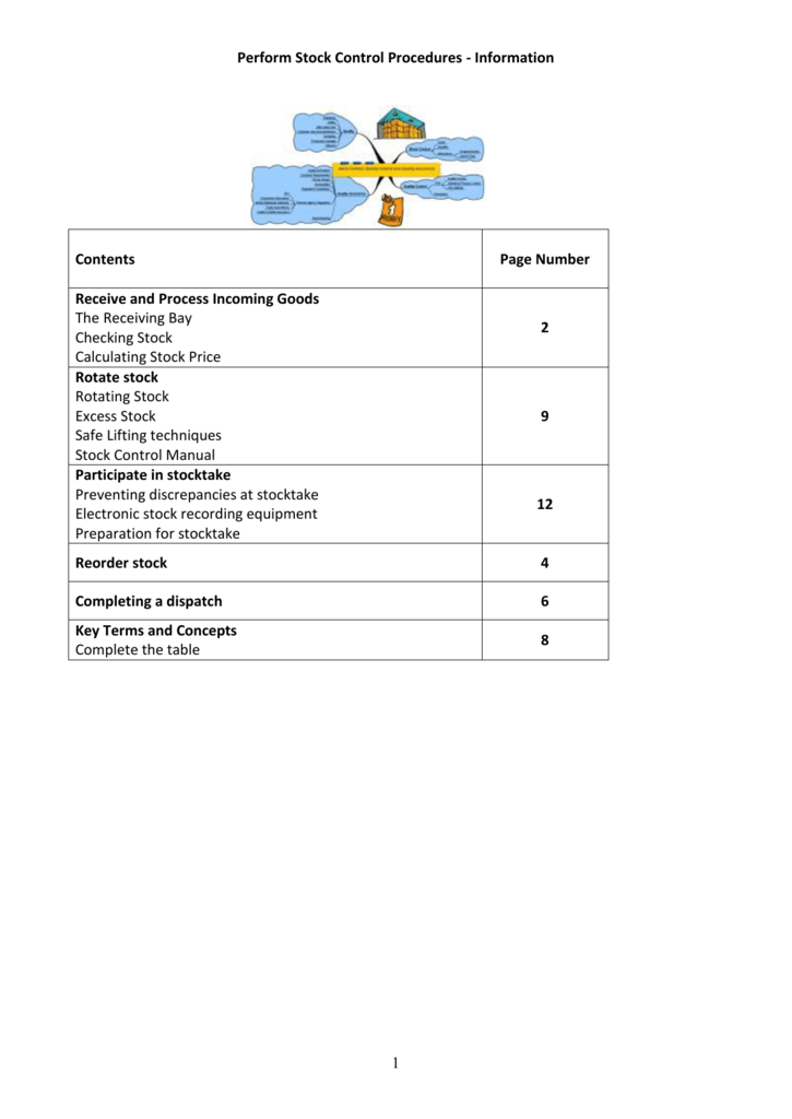 Perform Stock Control Procedures