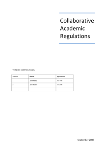 Collaborative Academic Regulations