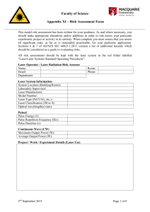 Risk Assessment Form - Faculty of Science and Engineering